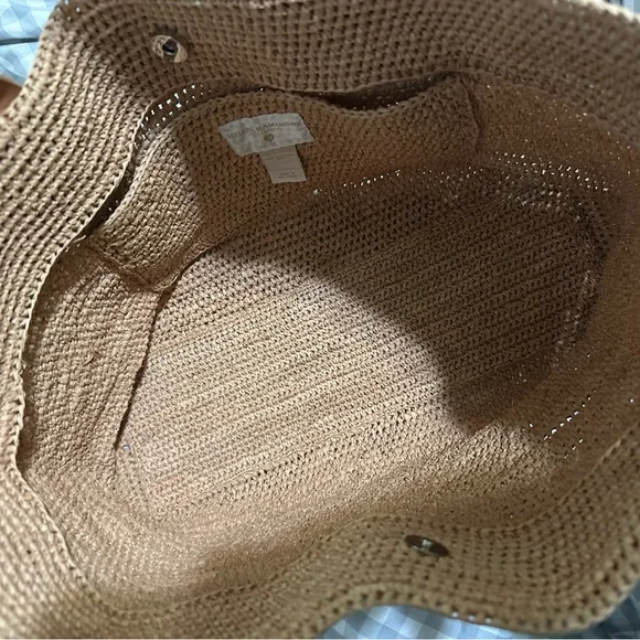 Helen Kaminski Natural Woven Tote with Tan Leather Handles - Picture 5 of 9